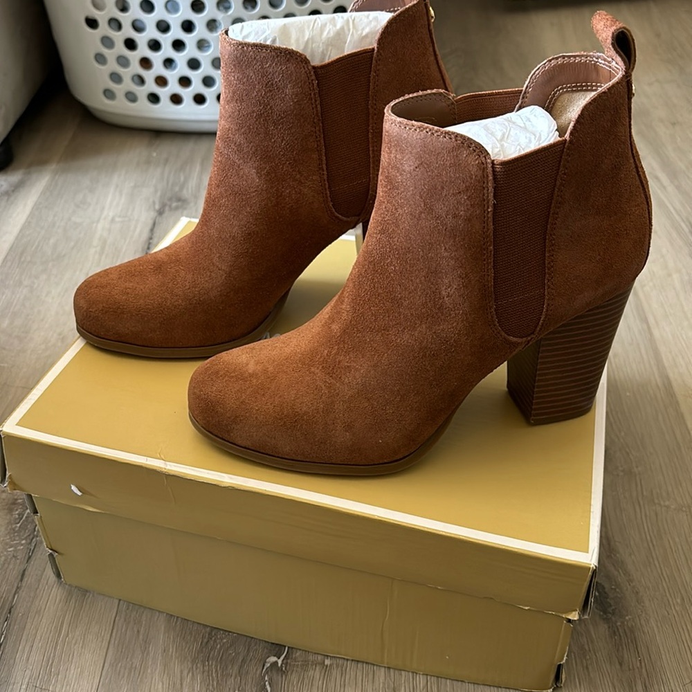 Michael Kors suede heels booties